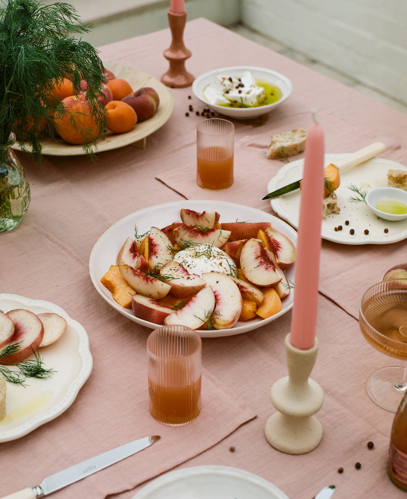 Linen Tablecloth - Peach