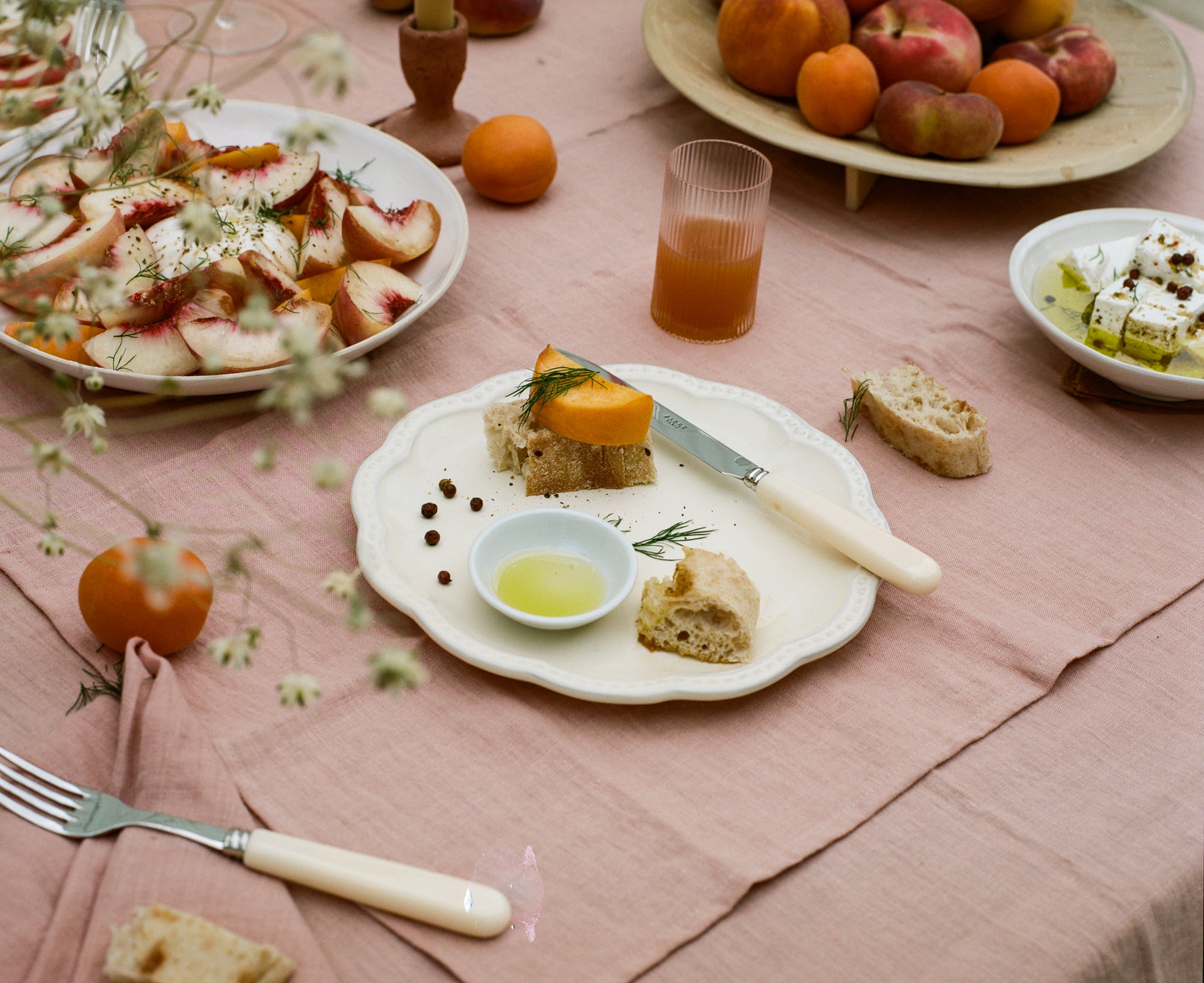 Linen Placemat - Peach (set of 2)