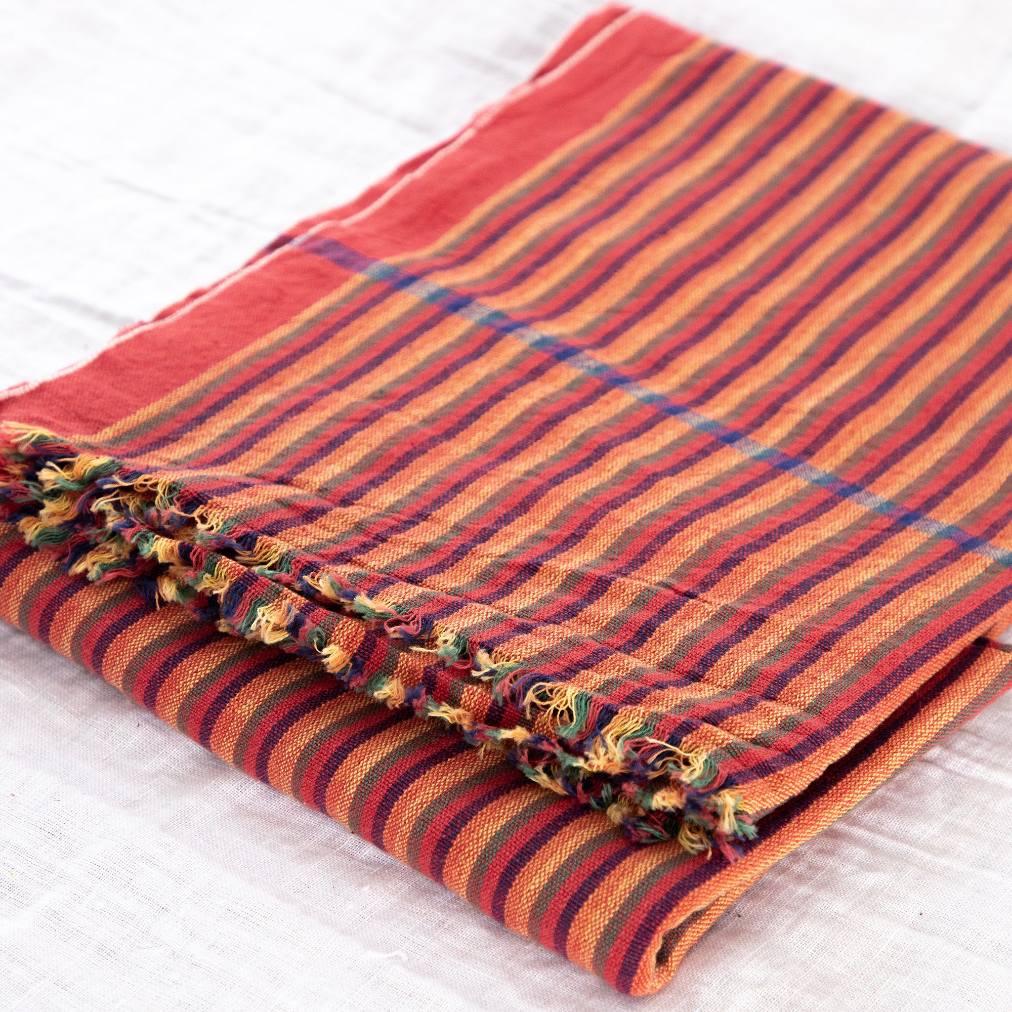 Soft Stripe Towel - Red
