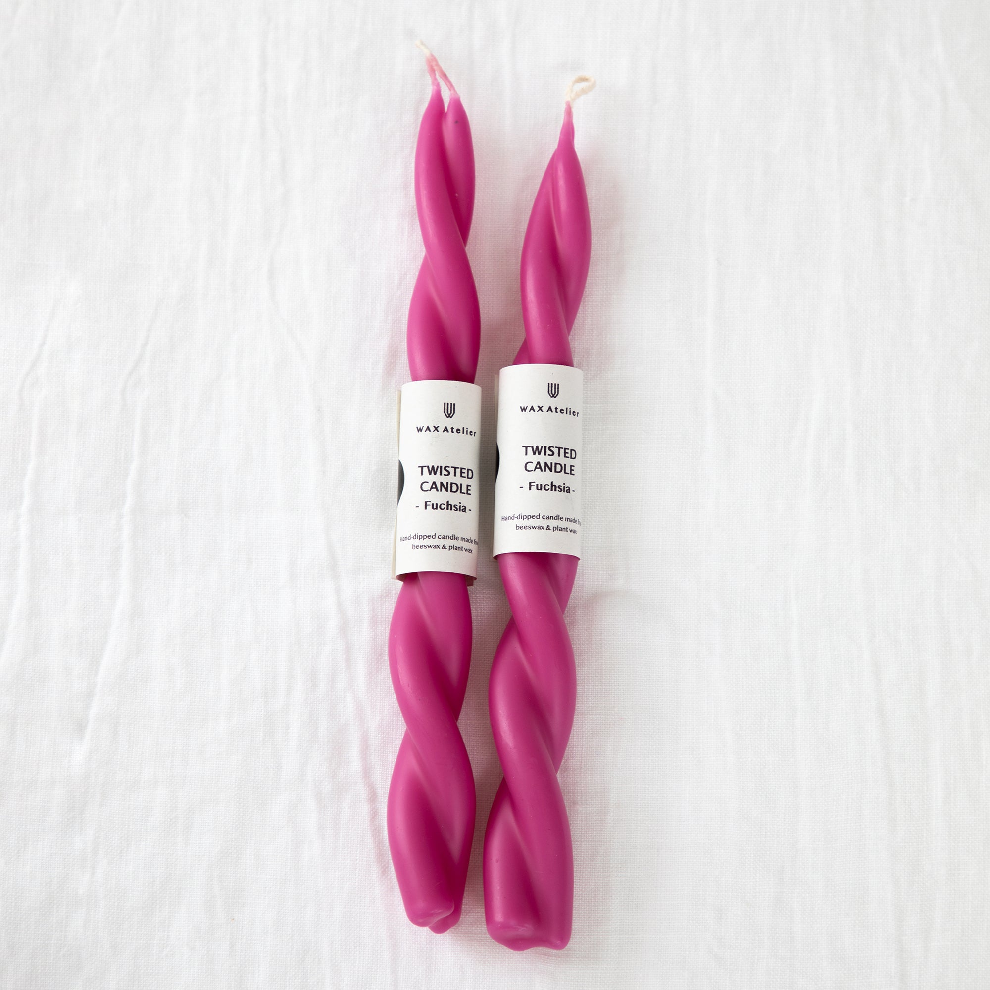 Wax Atelier Twisted Candle Pair - Fuchsia