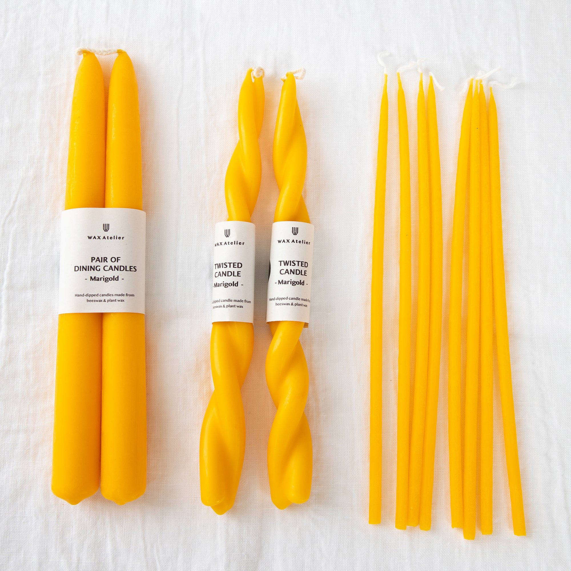 Wax Atelier Twisted Candle Pair - Marigold