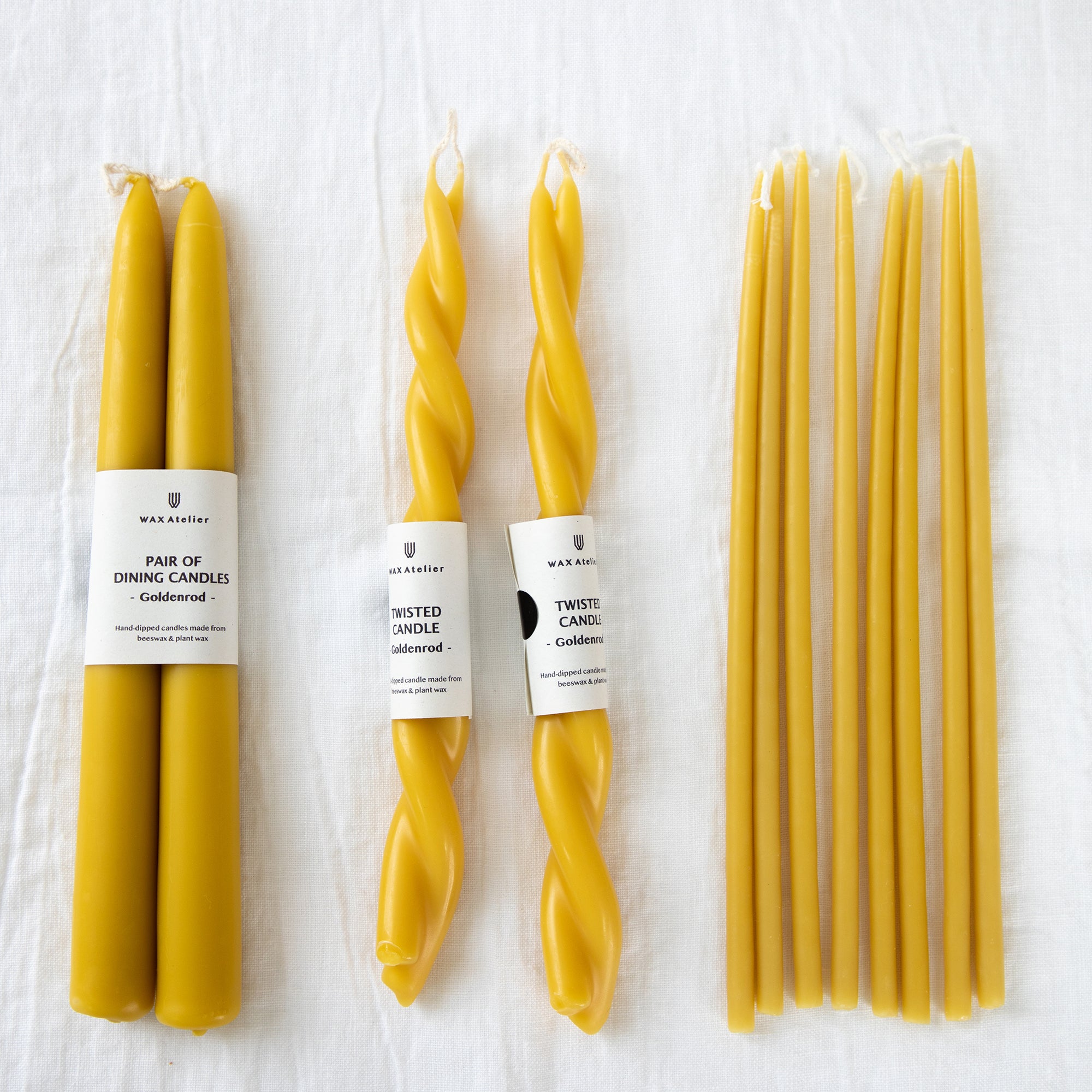 Wax Atelier Twisted Candle Pair - Goldenrod