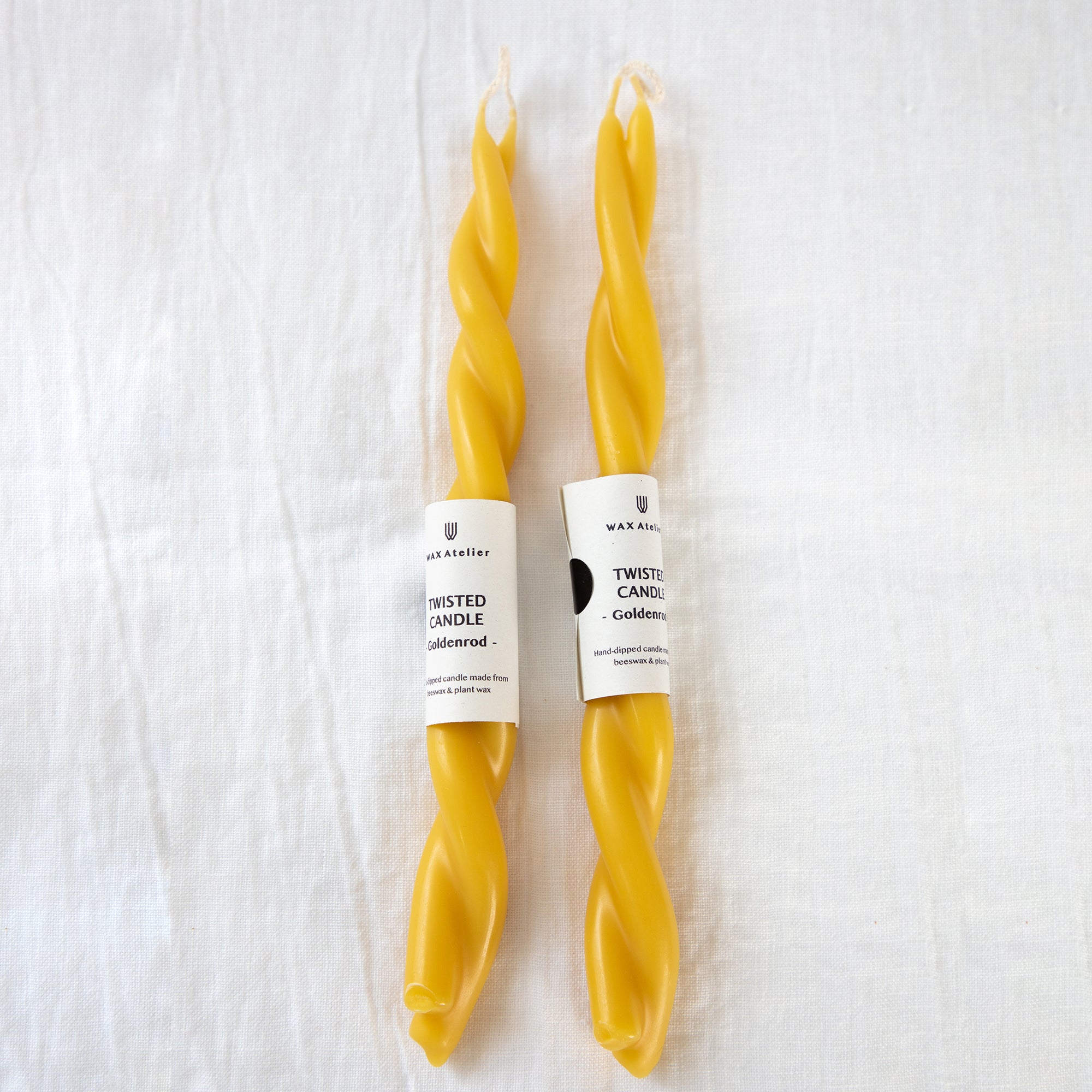 Wax Atelier Twisted Candle Pair - Goldenrod