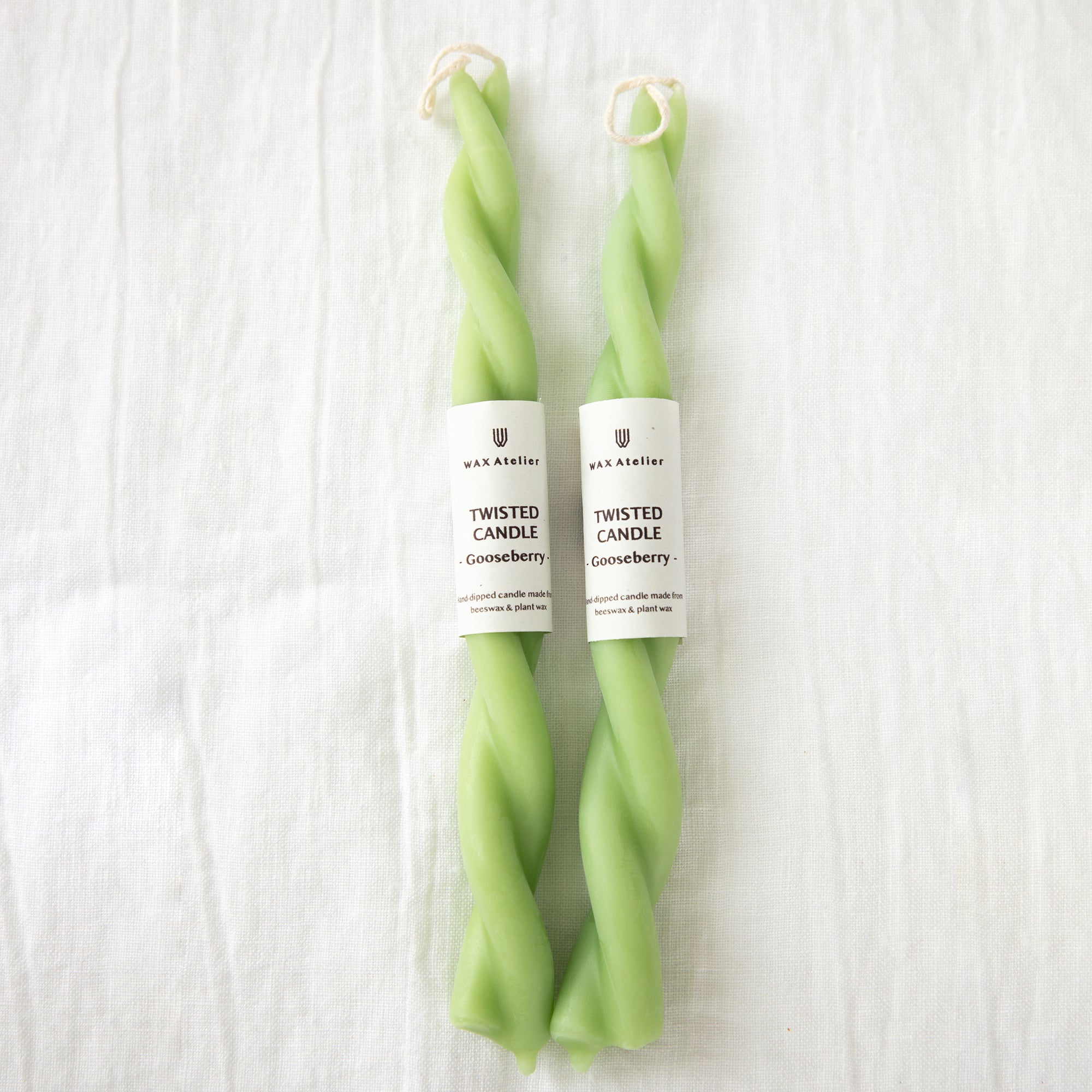 Wax Atelier Twisted Candle Pair - Gooseberry