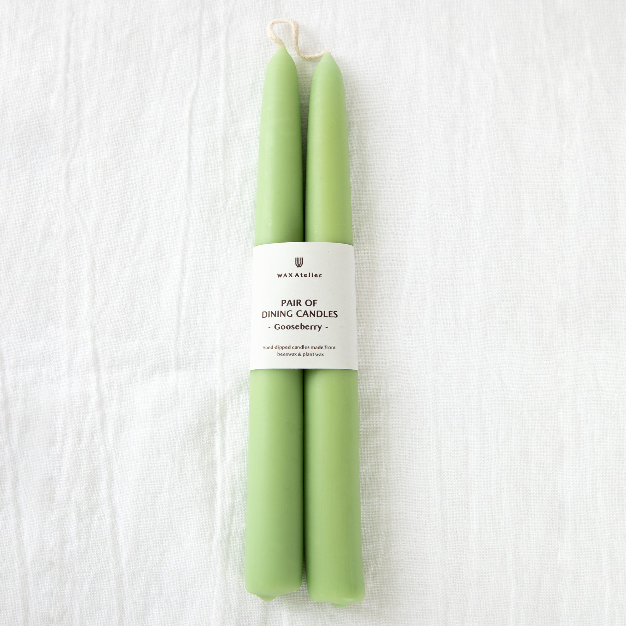 Wax Atelier Dining Candle Pair - Gooseberry