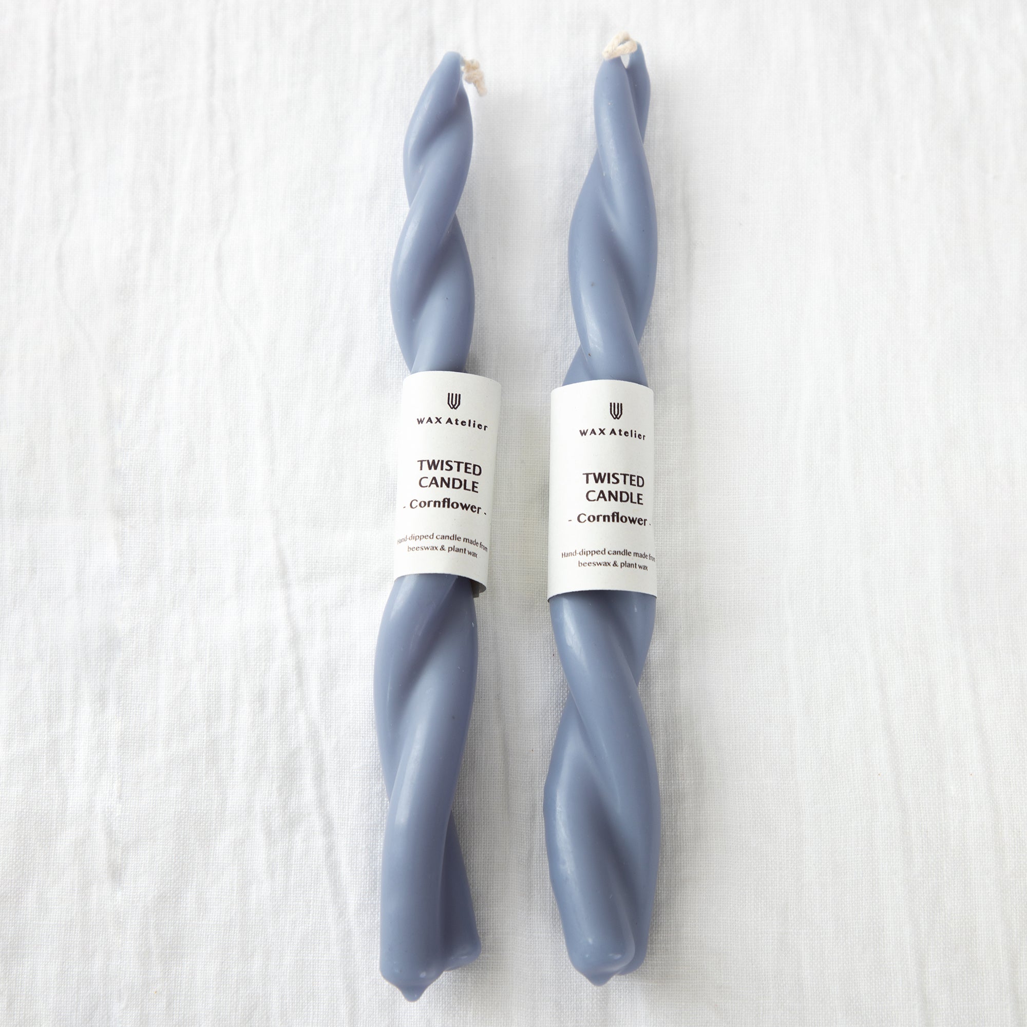 Wax Atelier Twisted Candle Pair - Cornflower