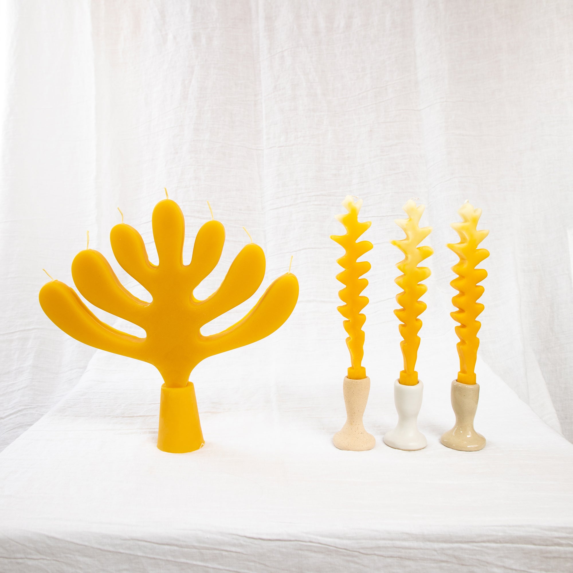 Wiggly Twig Candle - Gold Yellow