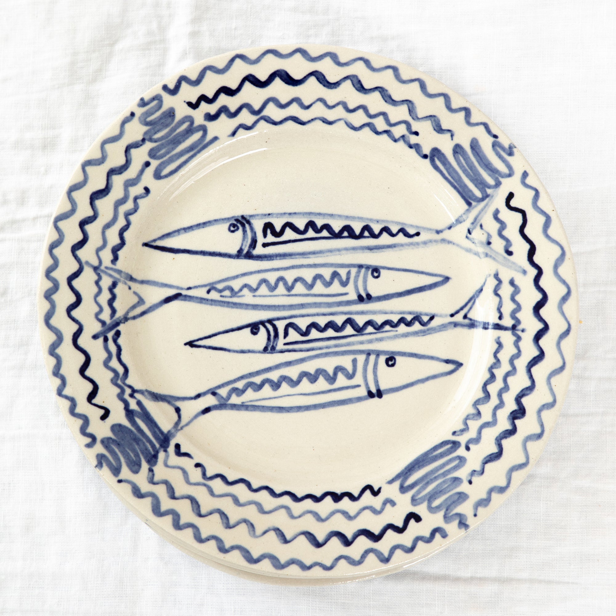 Hand Built Plate - Sardines