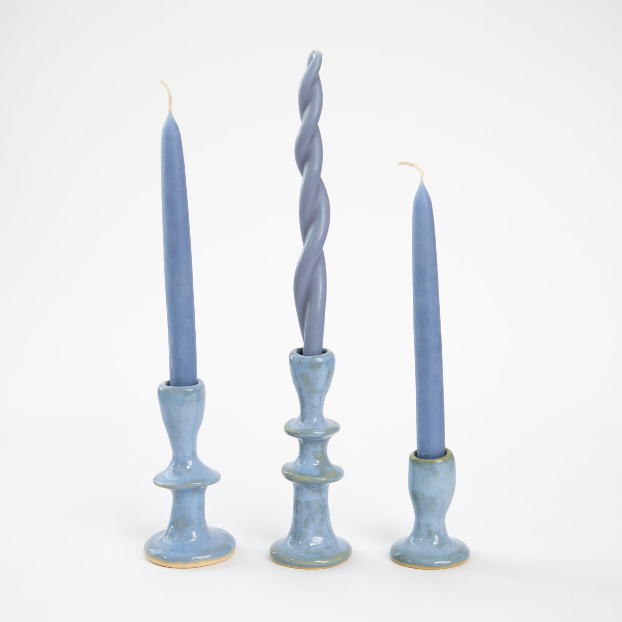 Jade Paton Candle Holders - Light Blue