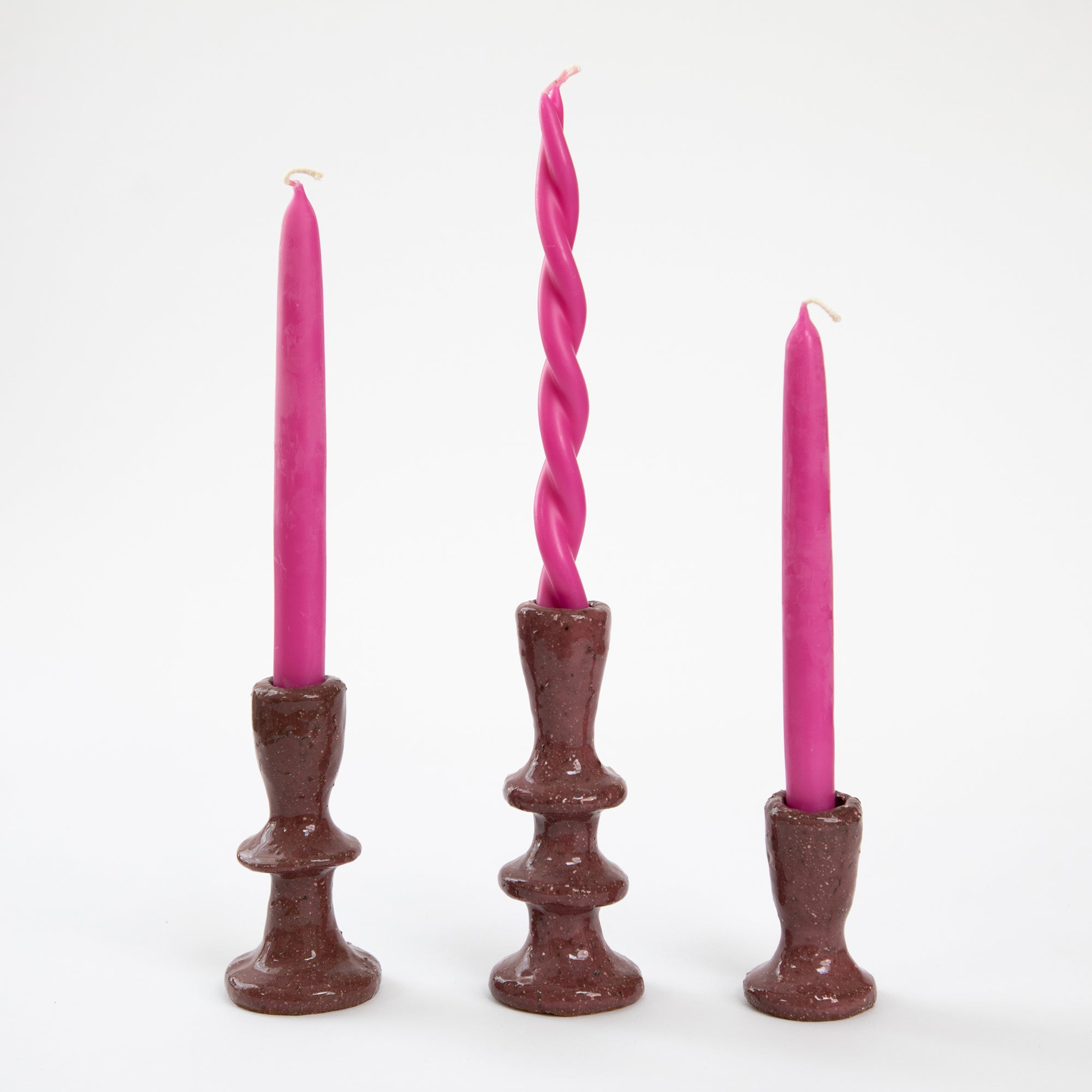 Jade Paton Candle Holders - Textured Plum