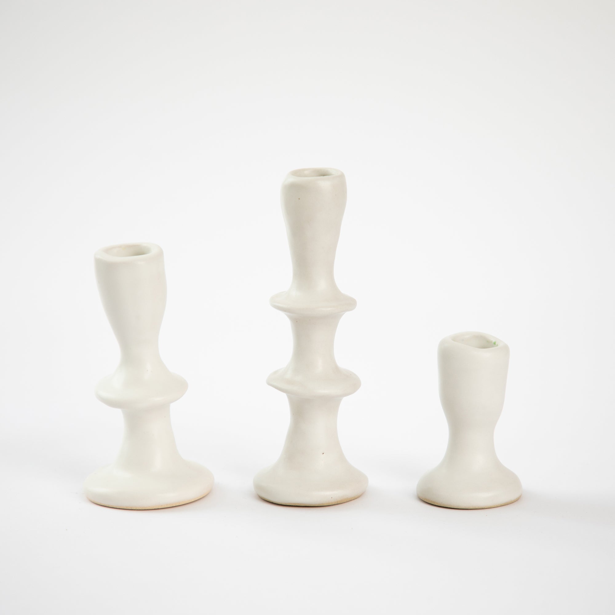 Jade Paton Candle Holders - White