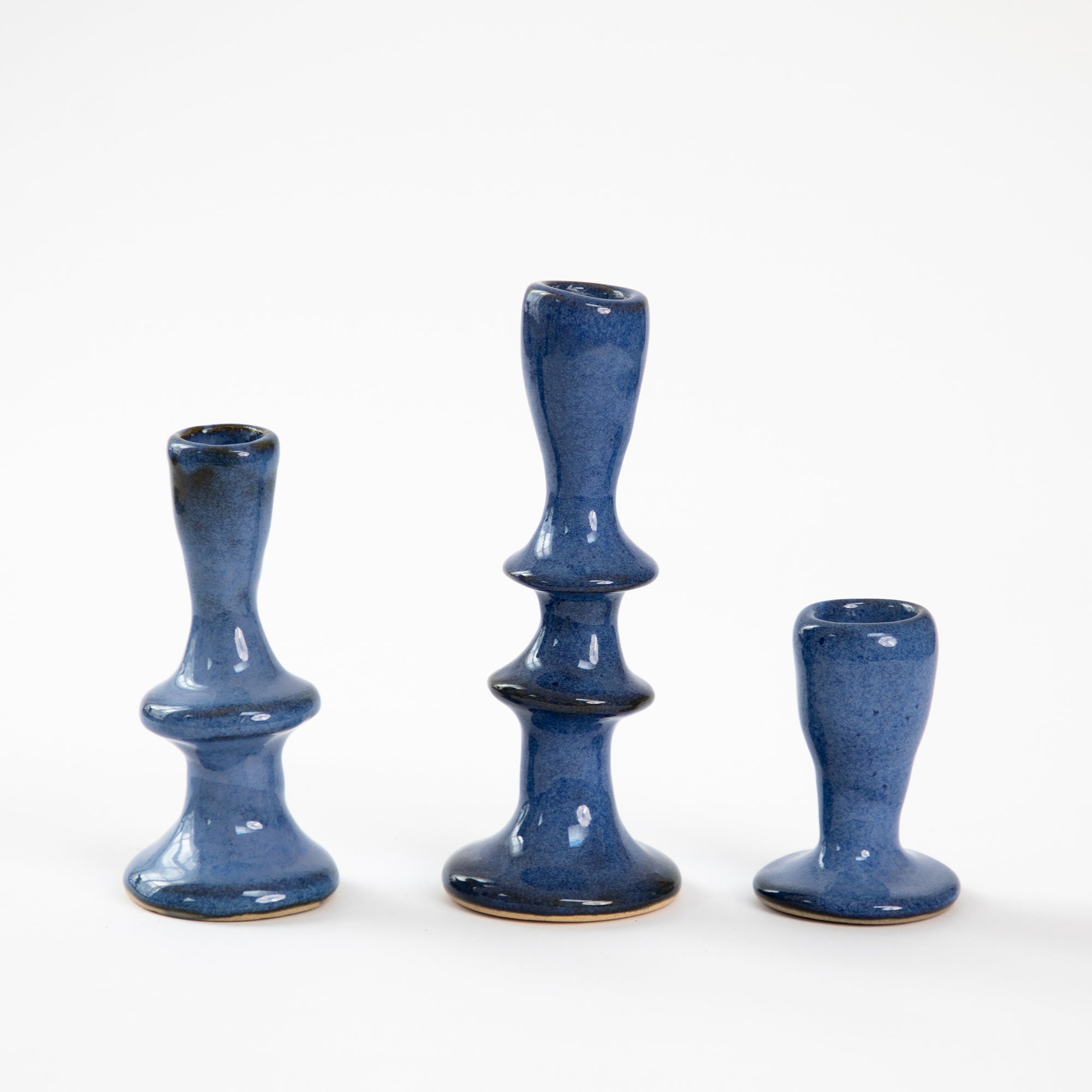 Jade Paton Candle Holders - Blue