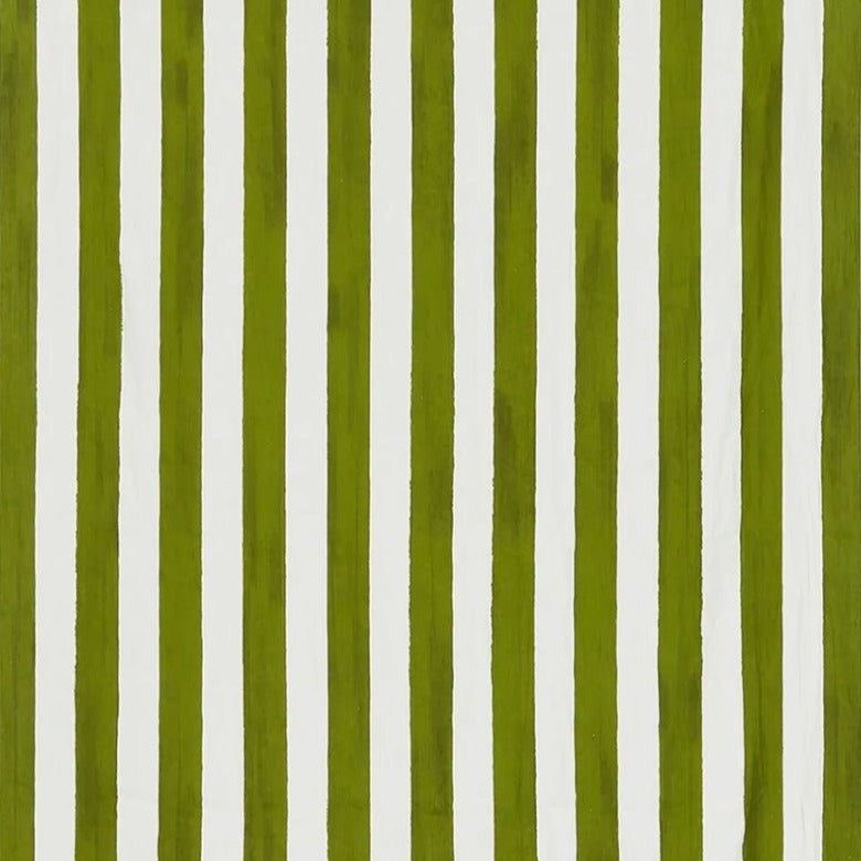 Stripe Linen Tablecloth - Green & White