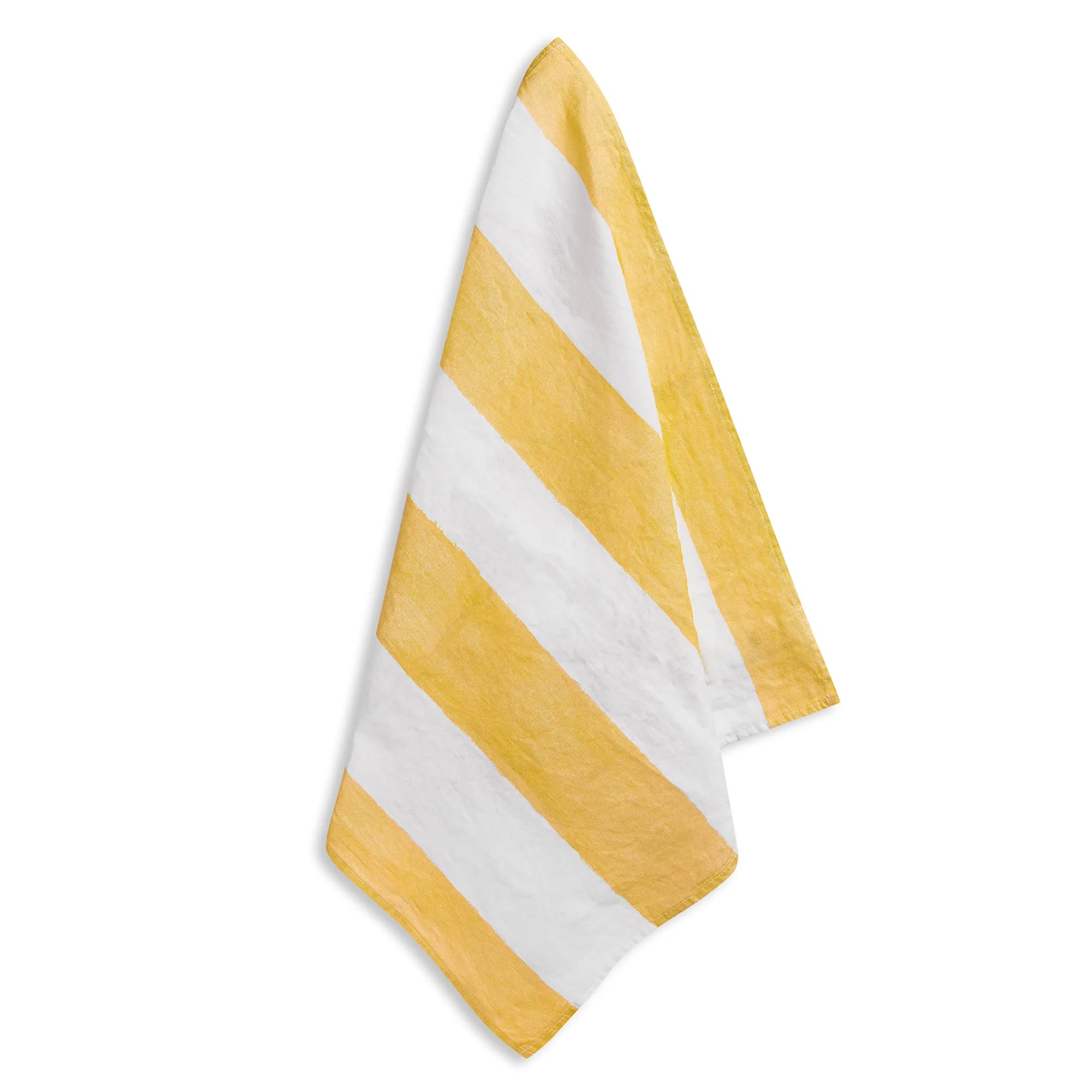 Stripe Linen Napkins - Yellow & White (set of 4)