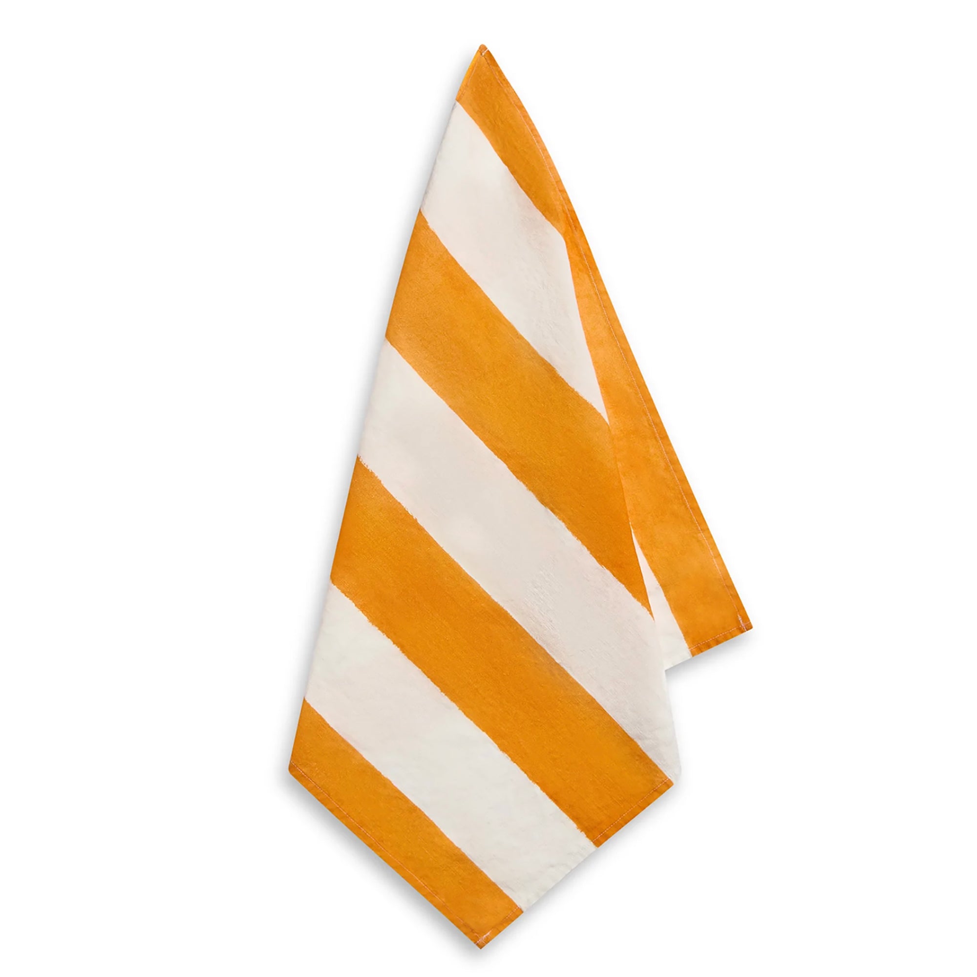 Stripe Linen Napkins - Orange & White (set of 4)